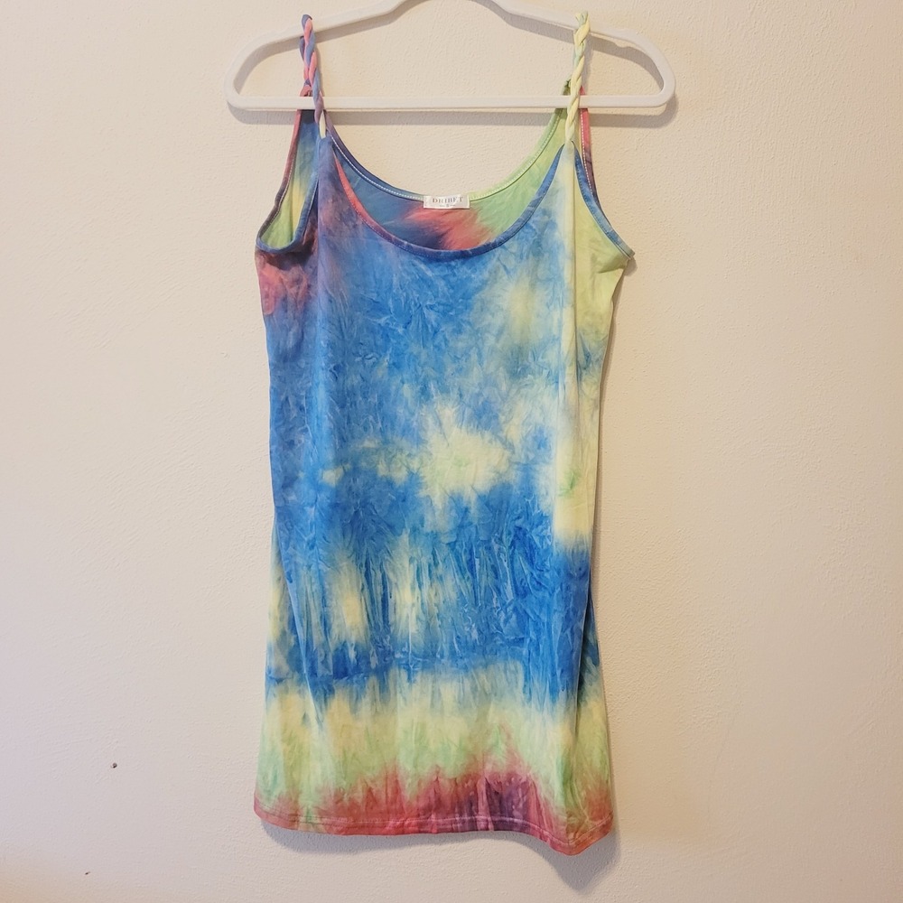 Women's‎ S Tie Dye Sleeveless Knit Slip Dress/Swim Cover